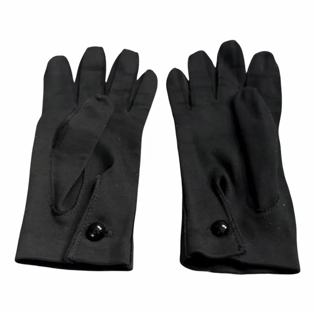 WPL Vintage Women’s Black Dress Gloves with Button Cuff Classic Size Medium